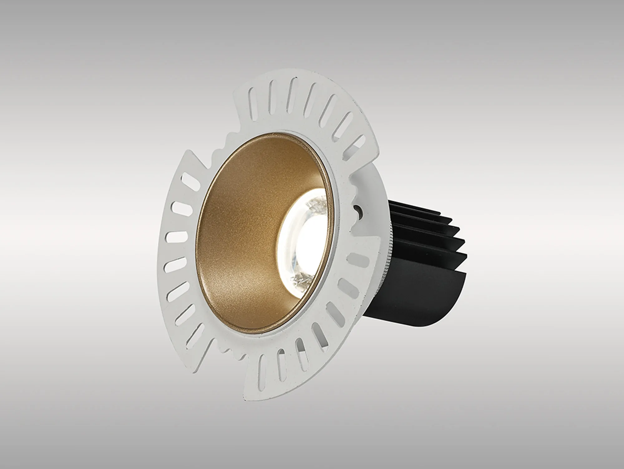 Basy 9 Tridonic Powered 9W 4000K 890lm 24° CRI>90 LED Engine, 250mA Gold Fixed Recessed Spotlight, IP20 DM201785  Dlux Basy 9